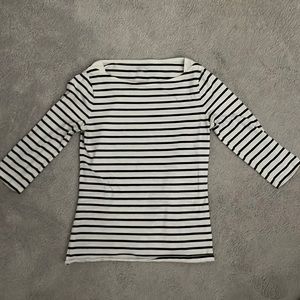 Target black and white striped boat neck top